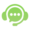 Mask group A green headset icon with a speech bubble containing three dots, symbolizing a customer support or communication service, reflects the seamless integration of renewable energy solutions into modern technology.